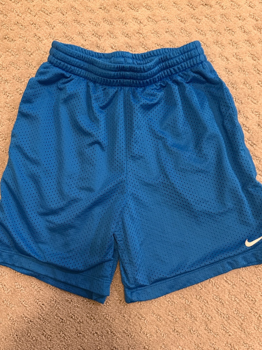 Nike Royal Blue Kids' Mesh Athletic Shorts with Swoosh